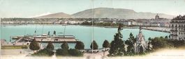 Geneve Battello Boot Schiff Dampfer Doppelpostkarte