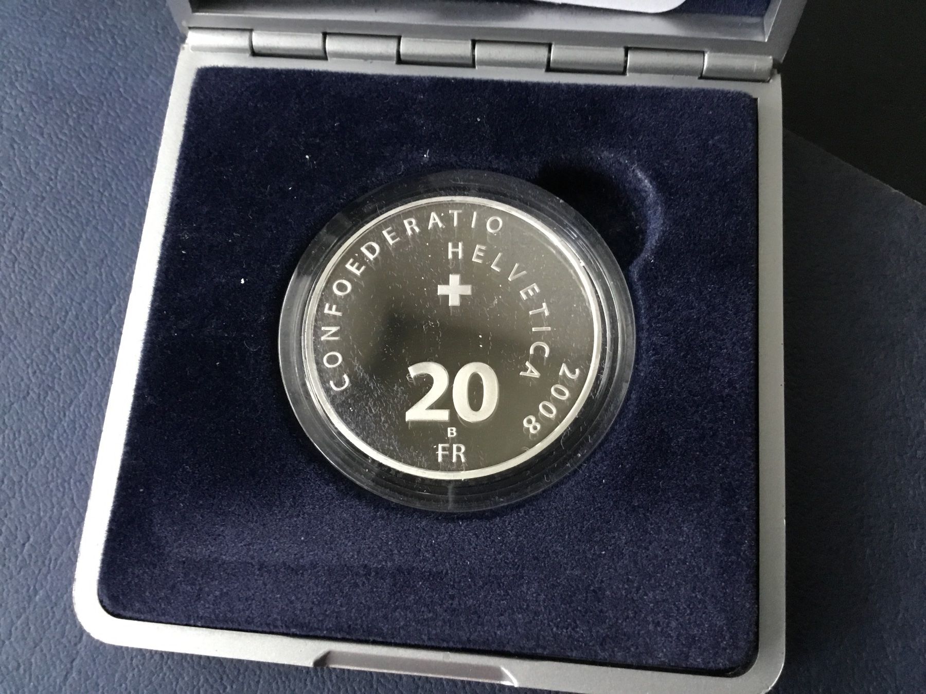 Tutti le monete: 20 Franken Silbermünze Eishockey 2008 PP. – Nuovo e nell'imballaggio originale da St. Margrethen SG venduto da alfapeugeot10 2