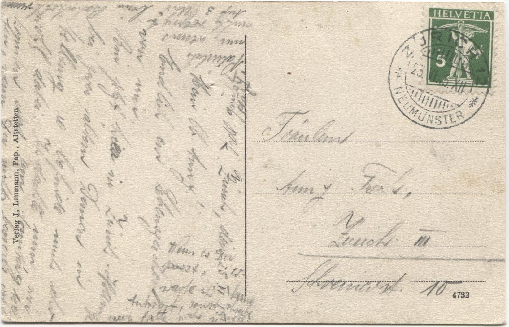 Cartoline postali: ALTSTETTEN ZH 1915 – Usato da Rothrist venduto da Clanx 1