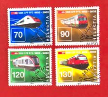 SONDERMARKE SATZ 1047 - 1050 100 JAHRE SBB 2002 ET NEU