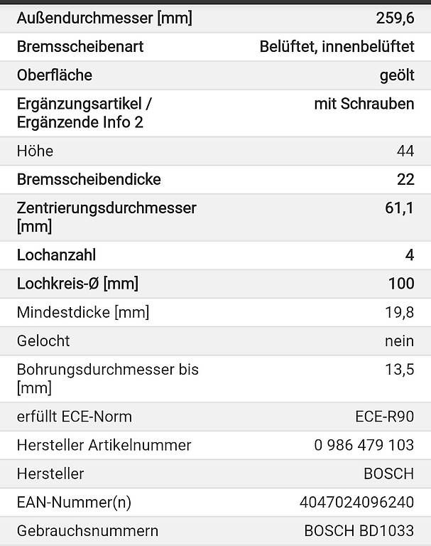 Tutti pezzi di ricambio auto: Bosch Bremsen – Usato da Kölliken venduto da Alihkh 3