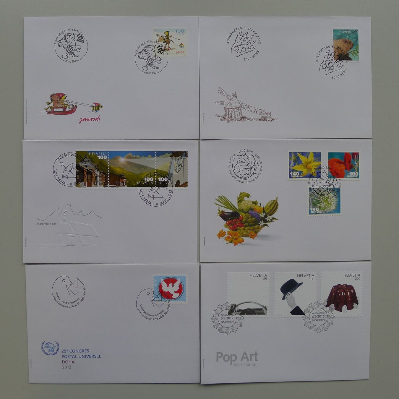Tutti i francobolli: 2012, FDC Sammlung, total 24 Stück, neuwertig! – Usato da Sursee venduto da Luzernerraute 2