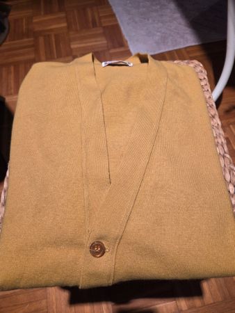 Cardigan John Laing lana merino color senape taglia 48 usato