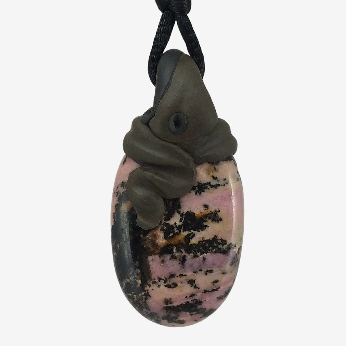 Minerali & Pietre curative: Rhodonit Steinanhänger mit eingefasstem Lapislazuli – Nuovo e nell'imballaggio originale da Meilen venduto da Kaleidoskopia 2