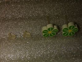 OHRRINGE MODESCHMUCK,,HELLGRÜN UND GELB,,MATTE