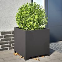 vidaXL Pflanzkübel Schwarz 50x50x50 cm Stahl