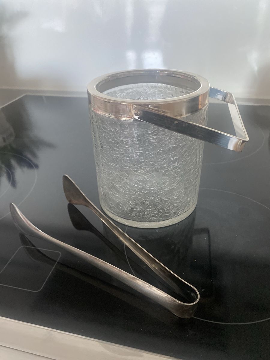 Contenitori & Simili: Eiswürfelbehälter mit Eiszange, Krakelee-Optik, Vintage – Usato da luzern venduto da bar_5gtr 7