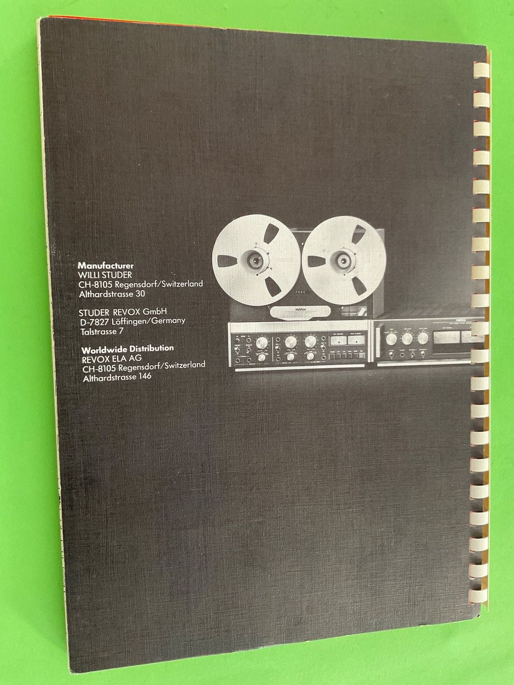 Bandmaschinen: ReVox B 710 Serviceanleitung D, E, F – Gebraucht aus Langenthal von RronJora 1