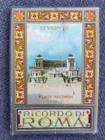 Leporello Ricordo di Roma, antike Fotos, Deckel m. Prägung