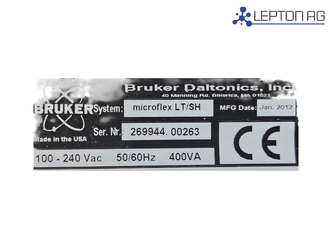 Accessori da laboratorio: Bruker Daltonics Microflex LT/SH – Usato da Niederdorf venduto da LeptonAG_Labor 4