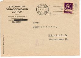 Brief, Städtische Strassenbahn Zürich 1931