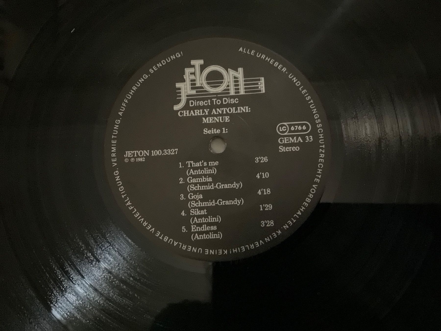 Dischi in vinile: Charly Antolini Menue LP – Usato da Delémont venduto da vinylfreak01 3