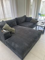 Gemütliches Ecksofa Cord Stoff Grau Top Zustand wie neu!