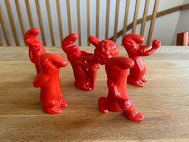 Vintage 5x LA LINEA Keramik Figuren Osvaldo Cavandoli Design