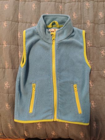 Fleeceweste blau hellgrün Grösse 92