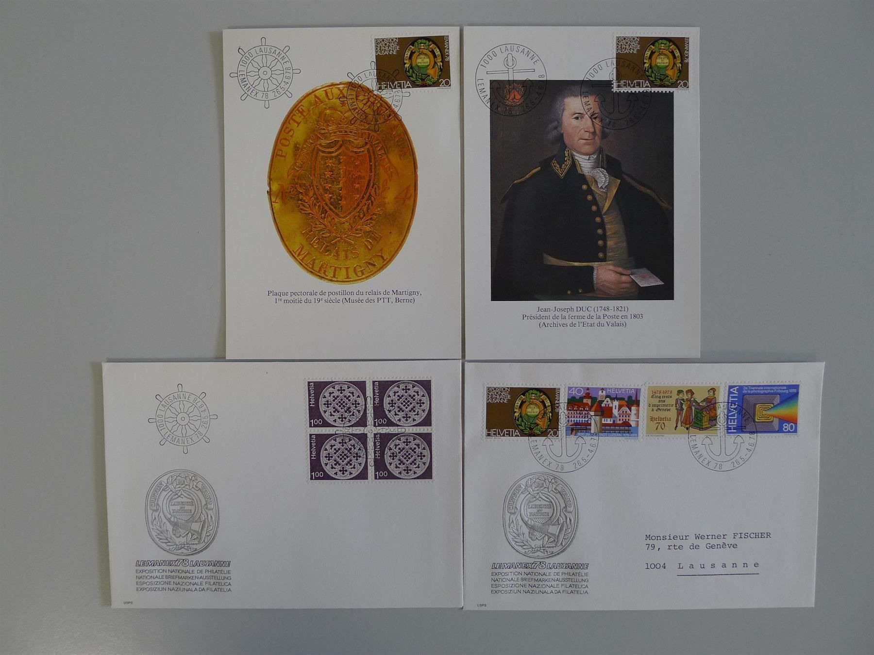 Tutti i francobolli: 1978, Lemanex Sammlung mit FW + Belegen – Usato da Sursee venduto da Luzernerraute 5