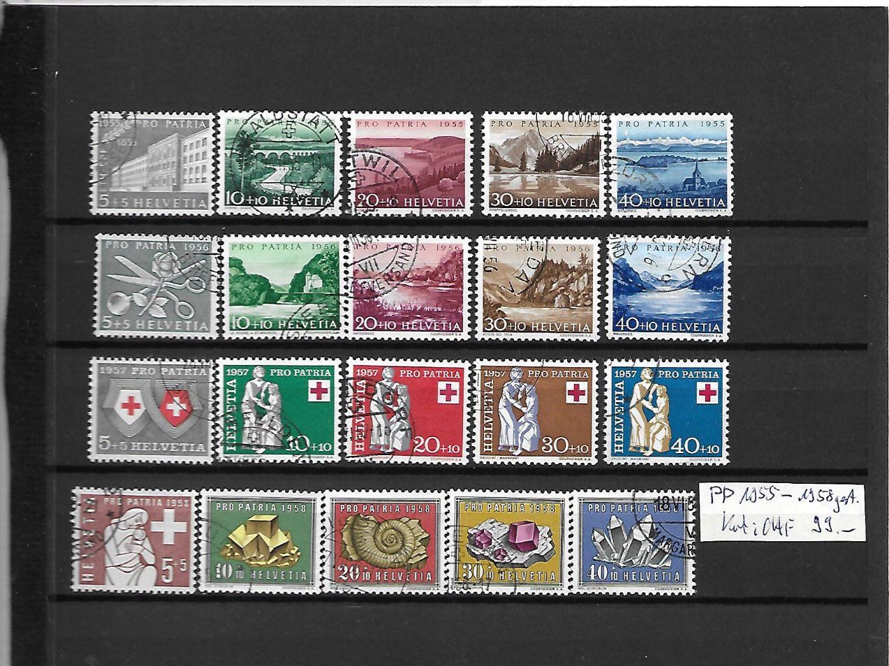 Tutti i francobolli: PP 1955 - 1958 gest. Kat: CHF 99.- – Usato da Basel venduto da Ilp