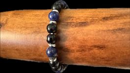 Schwarz/Blau/Edelstahl, Männer, s'steel with stone