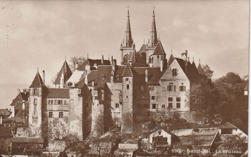 Cartoline postali: Neuchâtel, Château – Usato da Aarburg venduto da Aare10