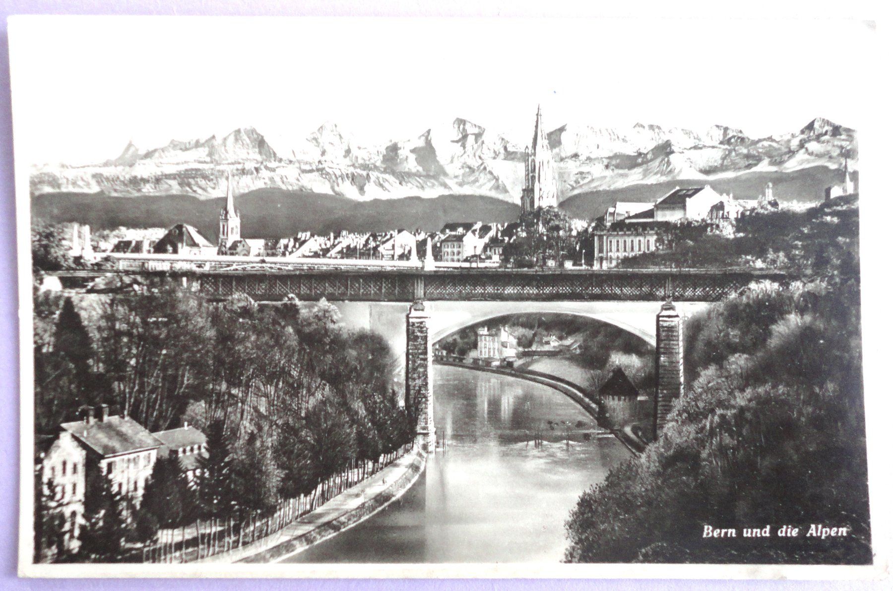 Cartoline postali: Bern und die Alpen – Usato da Fétigny venduto da Billy2miny
