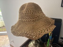 Sommerhut Damen beige gehäkelt guter Zustand