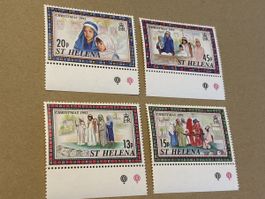 Weihnachtsmarken St. Helena 1992, 4er Block postfrisch