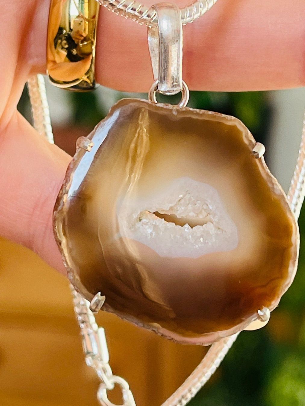 Ketten: NATURAL Solar Quartz Druzy Gems collier – Neu und originalverpackt aus Genève von AGBERG 5