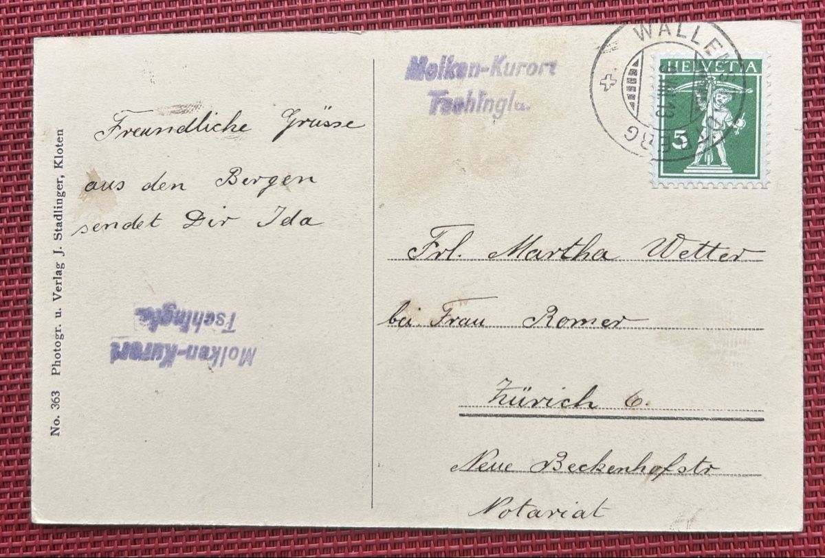 Cartoline postali: Alp Tschingla Wallenstadt  – Usato da Horw venduto da Tellbub 1