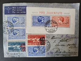 1938, Schöner Beleg von Winterthur nach Rio de Janeiro 