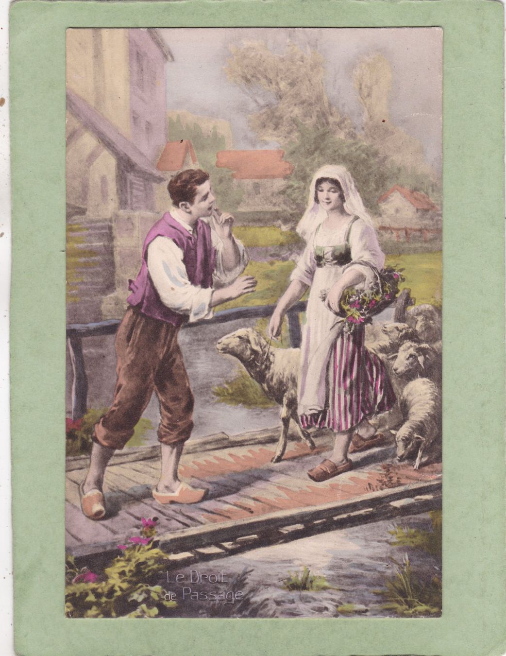 Cartoline postali: Kitsch Paar Schafe 1918 – Usato da Herisau venduto da Lisegrat2008