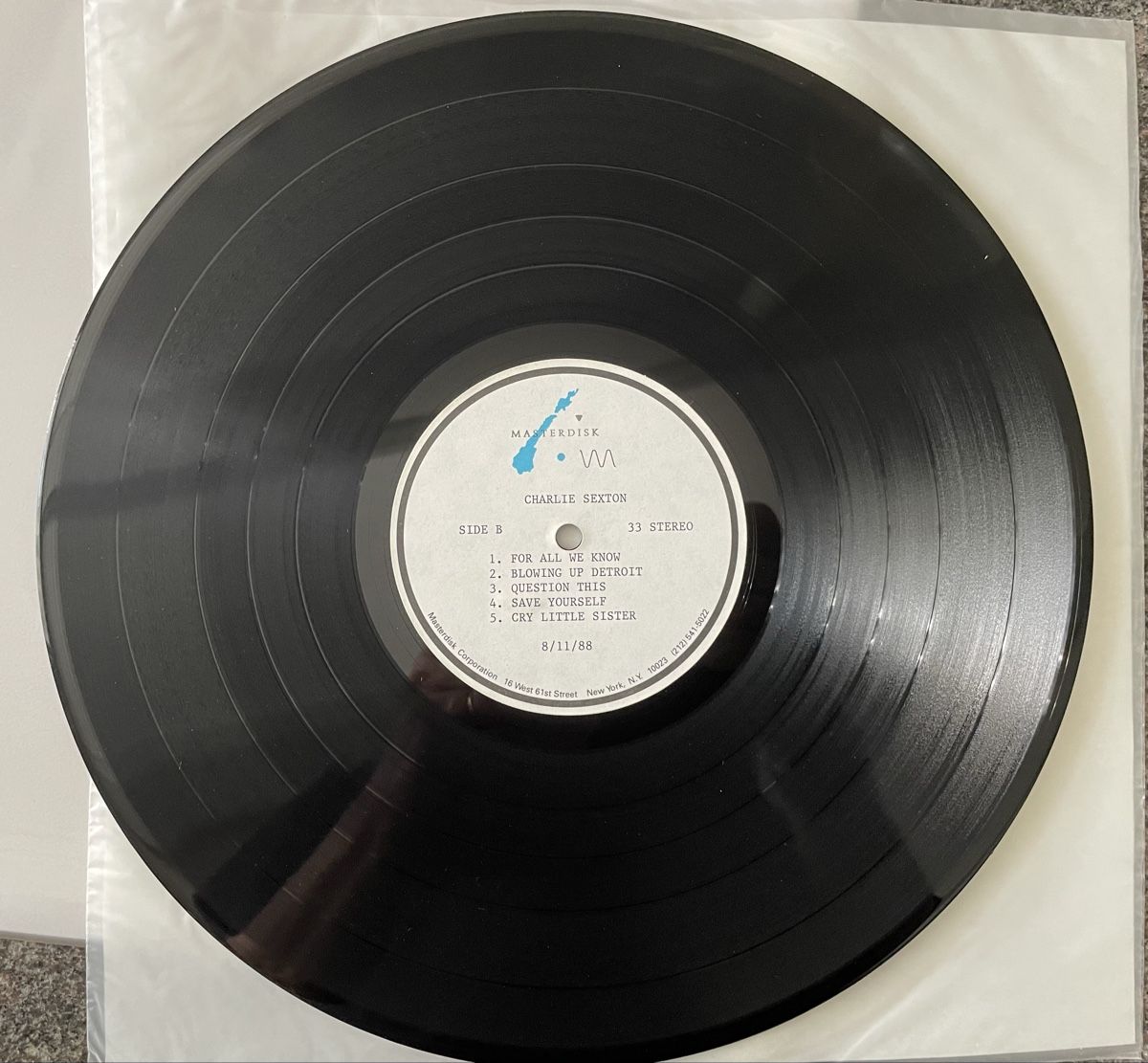Schallplatten: Charlie Sexton - Master Disk - 2 LP Acetate MCA  – Gebraucht aus Olten von Bluespapst 5
