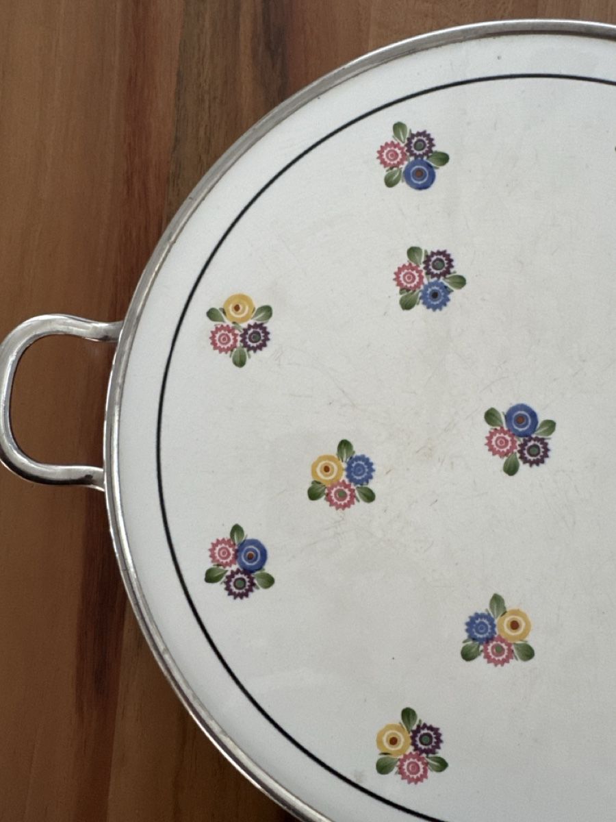 Plateaux: Vintage Serviertablett mit Blumenmuster – D'occasion à Zürich par Smarties13 3