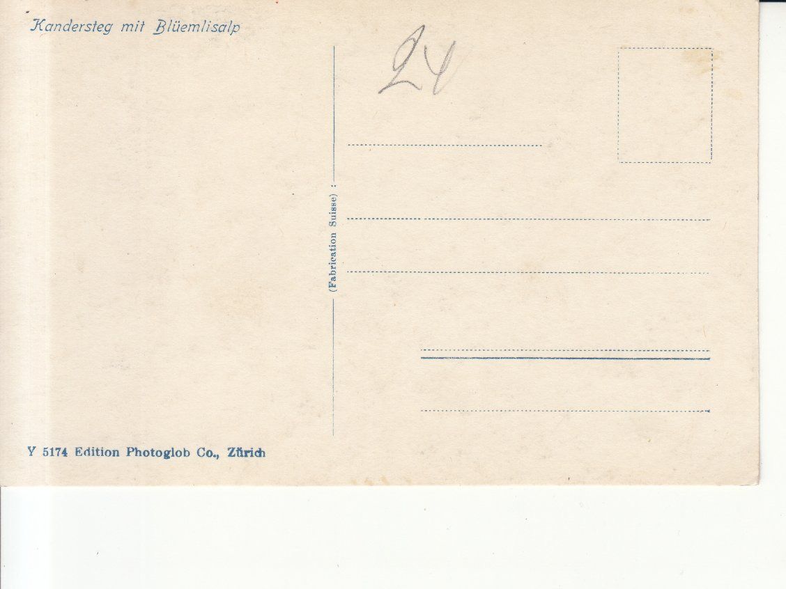 Cartoline postali: Kandersteg 1924 – Usato da Bürglen TG venduto da StampGraf 1