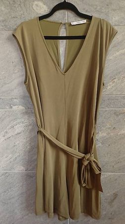 Mango Jumpsuit Khaki Grün  mit Bindegürtel (L)