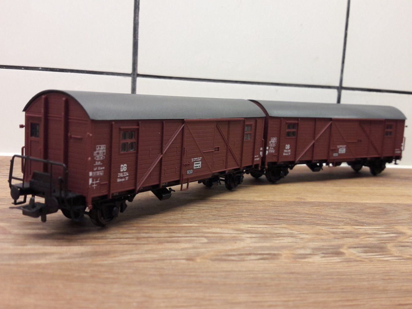 Modellini di ferrovie: Röwa ? HO DC : DB double-wagon couvert "Gllmehs" – Usato da Buttes venduto da Cafe2005 2
