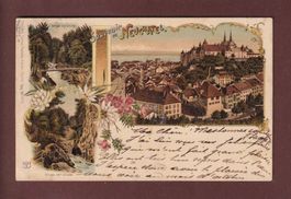 Souvenir de NEUCHÂTEL - 1904 Litho Künzli