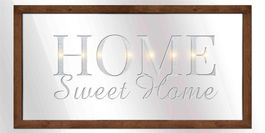 LED Spiegel mit Schriftzug Home 40 cm