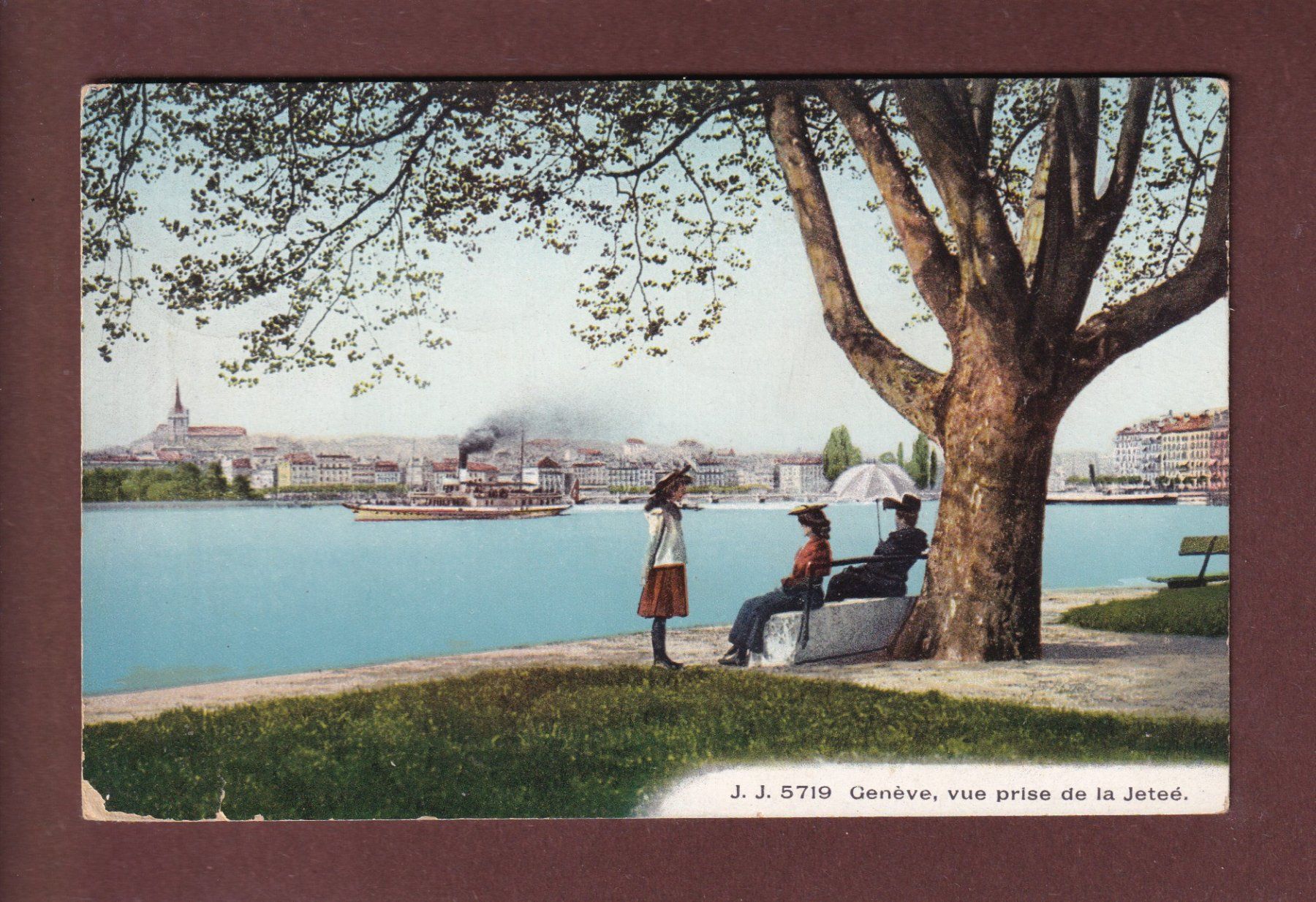 Cartes postales: GENEVE - Vue prise de la Jetée - Bateau CGN - 1908 – D'occasion à Pully par nicecards-shop