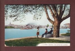 GENEVE - Vue prise de la Jetée - Bateau CGN - 1908