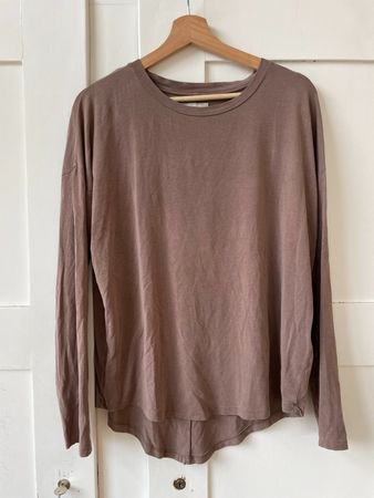 BLAUMAX Langarmshirt taupe, Gr. M, Lyocellmix