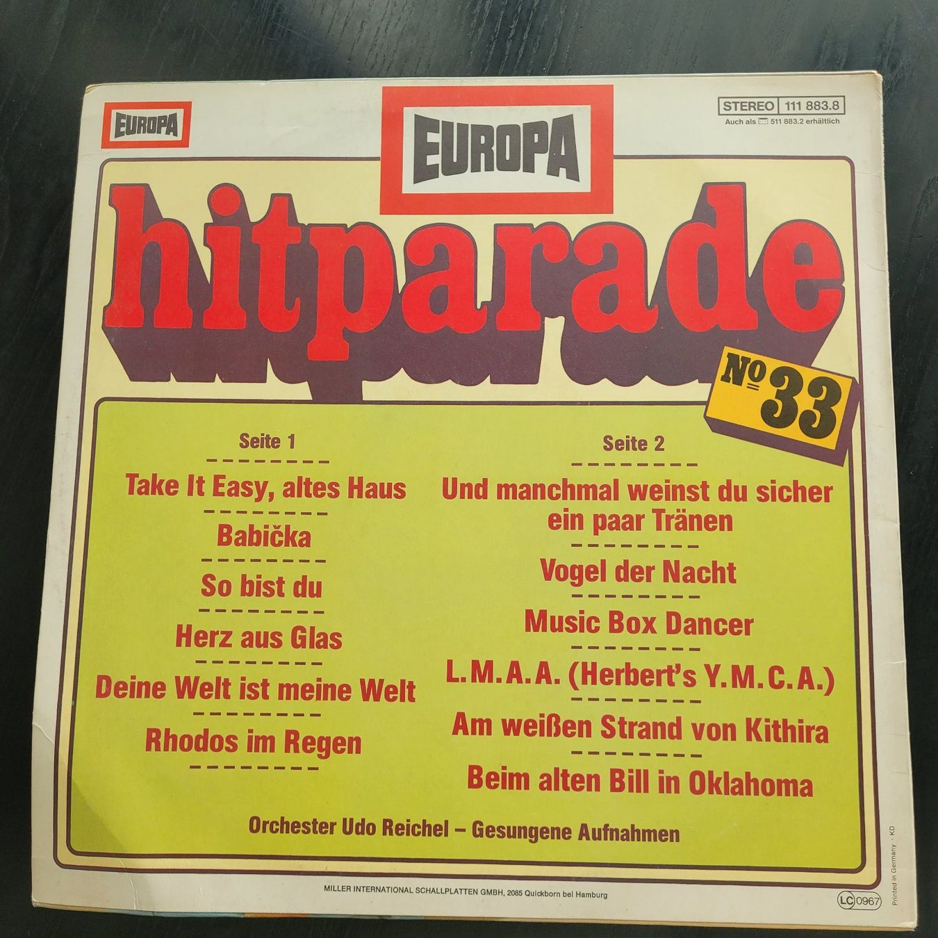 Dischi in vinile: Europa Hitparade No.33 – Usato da SCHÜBELBACH venduto da CoKaHa 1