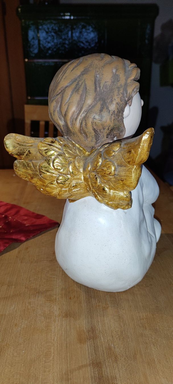 Statuette: Engel sitzend grinsend 34 cm hoch – Usato da Schweizersholz venduto da fuchs06 1