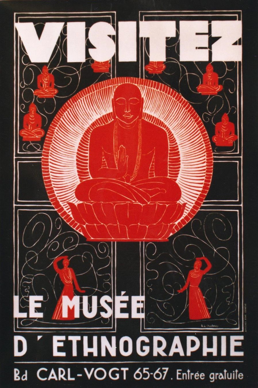 Foto & Immagini: MUSEE ETHNOGRAPHIE GENEVE BUDDHA EXPO 1955 Affiche originale – Usato da Blonay venduto da postercollection