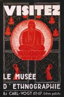 MUSEE ETHNOGRAPHIE GENEVE BUDDHA EXPO 1955 Affiche originale