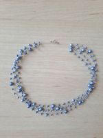Collier neuf de perles d'eau douce grises, fermoir argent