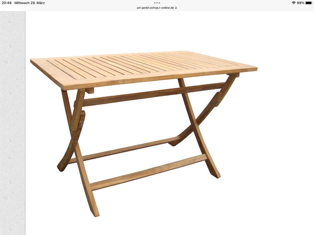 Balkontisch klappbar (Teak Holz massiv) inkl. 2 Stühle Kaufen auf Ricardo