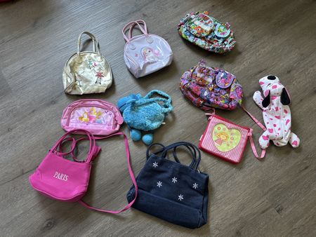 9 Mädchenhandtaschen Set, Prinzessin, Einhorn, Hund