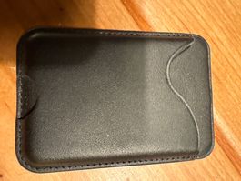 Kartenetui Leder Schwarz mit Magnet