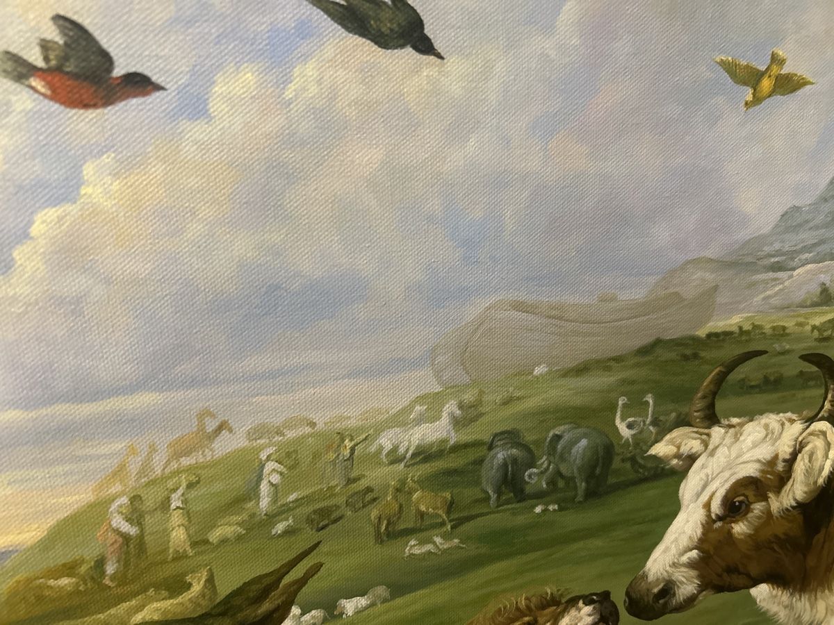 Dipinti: Gemälde Noahs Arche, Tierdarstellung, Leinwandbild, – Usato da Glarus venduto da KunstWerkEr-LS87 4