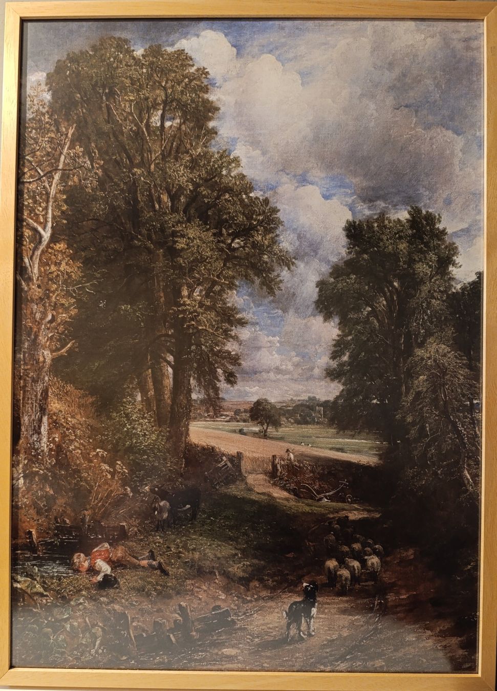 Poster & Bilder: Wandbild mit Rahmen: Landschaft mit Hund – Gebraucht aus Bern von sim_8y66
